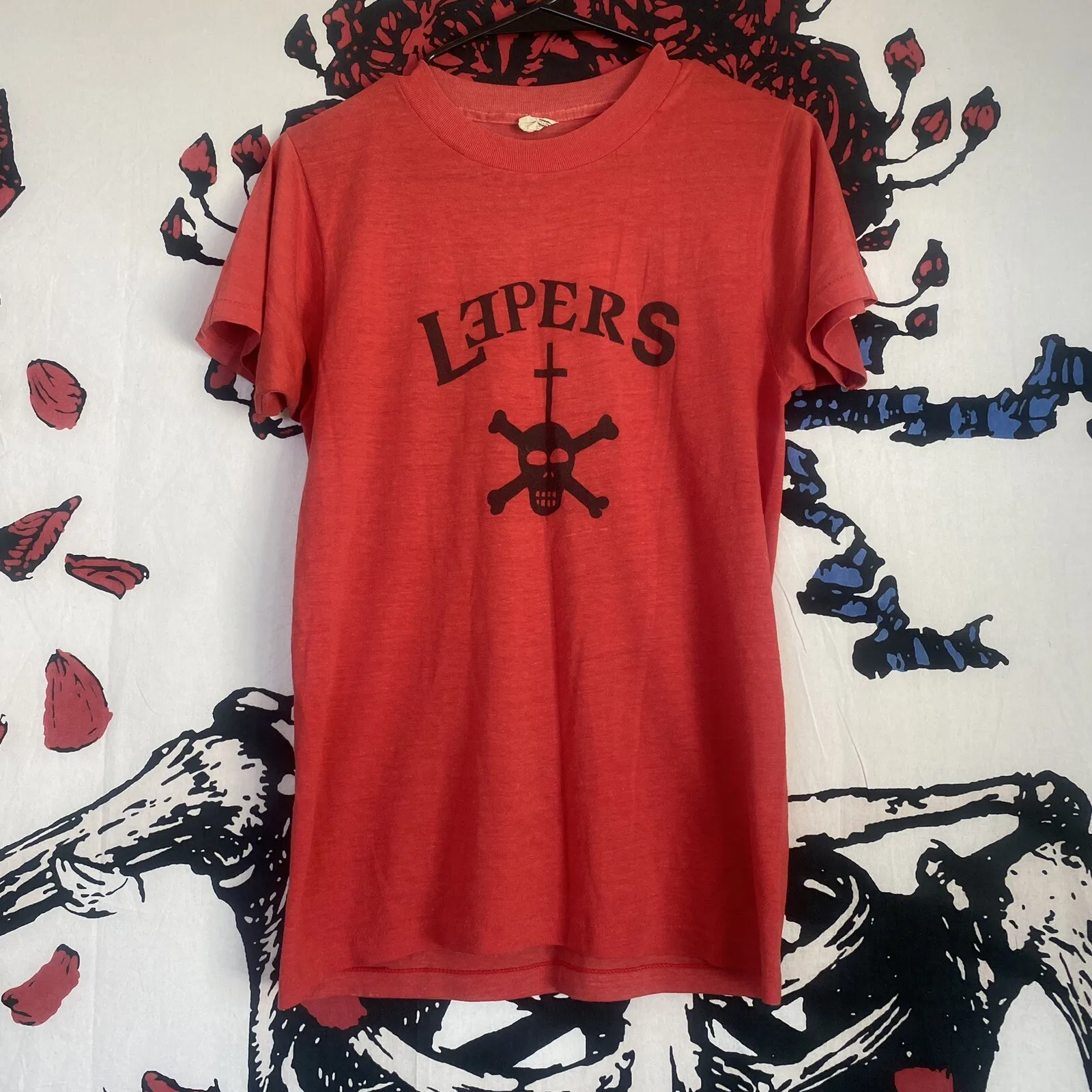 VTG 1983 LEPERS Camisa de música malvada Hardcore Punk KBD Youth Korps NOTA Fang Flipper