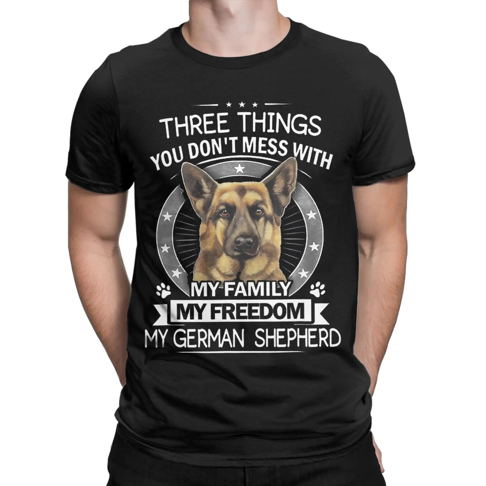 German Shepherd Dog T-Shirt Men Women  Funny 100% Cotton Tee Shirt Crew Neck Short Sleeve T Shirt 4XL 5XL Clothing