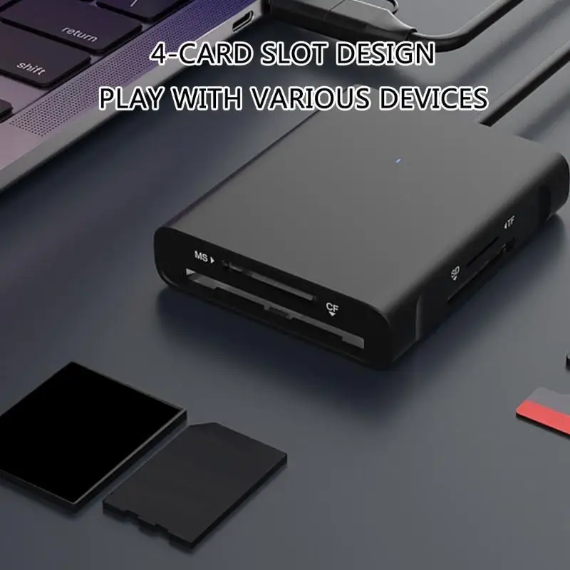 Y1UB Effiziente 4 in 1 USB -Kartenleser für den schnellen Zugriff auf MS -Speicherkarten Verbessert den Effizienten der