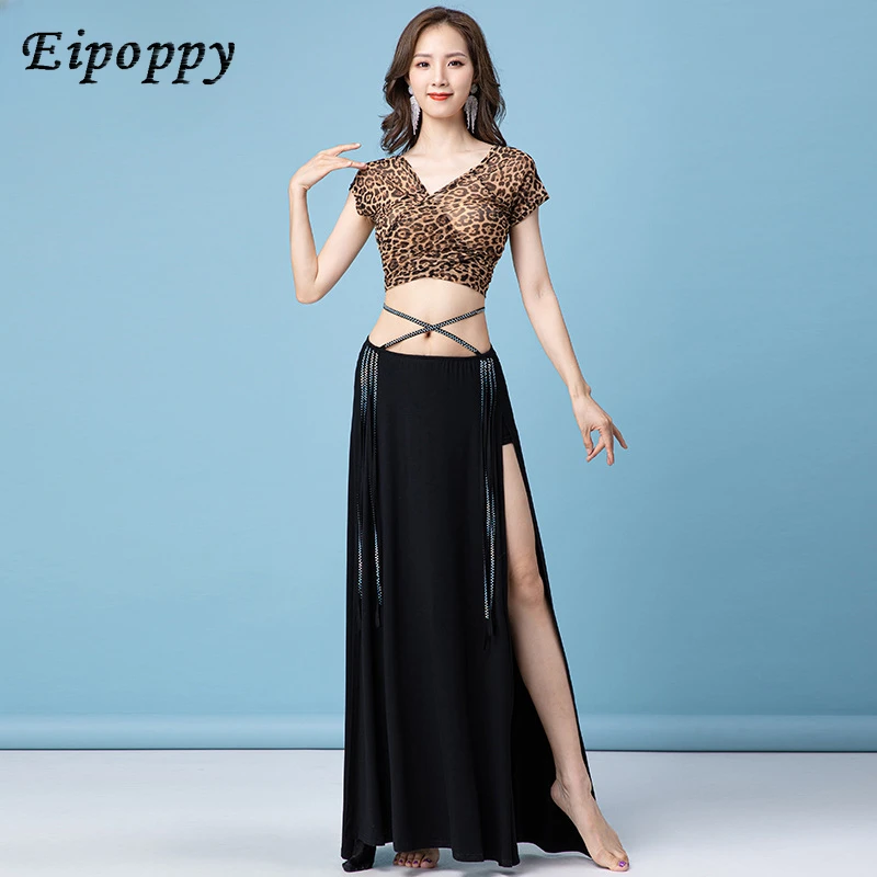 ชุดเต้นระบำหน้าท้องเซ็กซี่ผ่าข้างผ่าข้างชุดเต้นรำแบบตะวันออกชุดออกกำลังกายสำหรับผู้หญิง