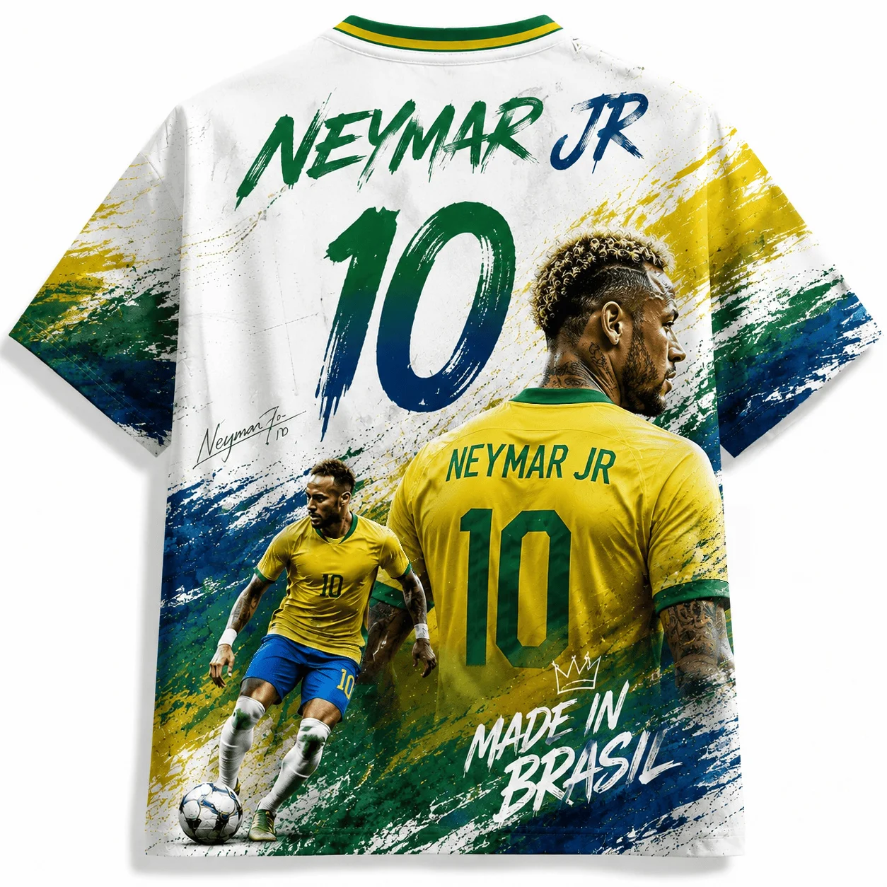 2026 Brazil # 10 Summer Jersey Special Edition Male and Female Fan Commemorative Breathable Loose T-shirt