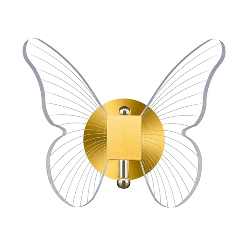 

10 Вт светодиодный настенный светильник с бабочкой и регулируемой яркостью, настенный светильник с золотой бабочкой, современный простой светильник, роскошное украшение для дома
