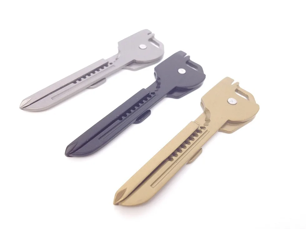 self defense security 6-in-1 Outdoor Camping MultiFunction Tool attack Key Ring Chain Knife Screwdrivers FC selfdefense