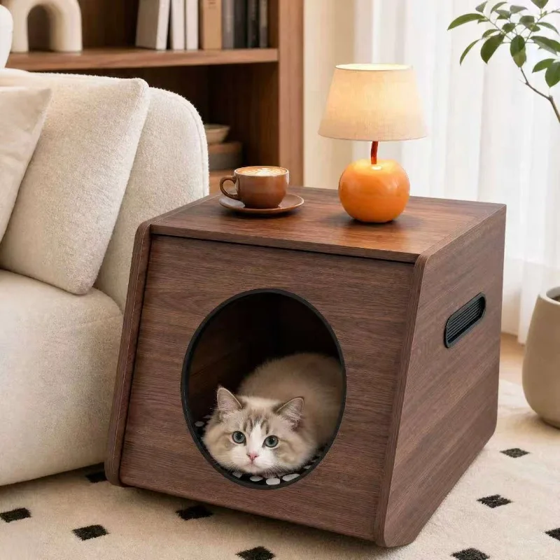 Cat nest pet storage cabinet household multi-functional storage box with pull door opening can be stacked cat house Internet
