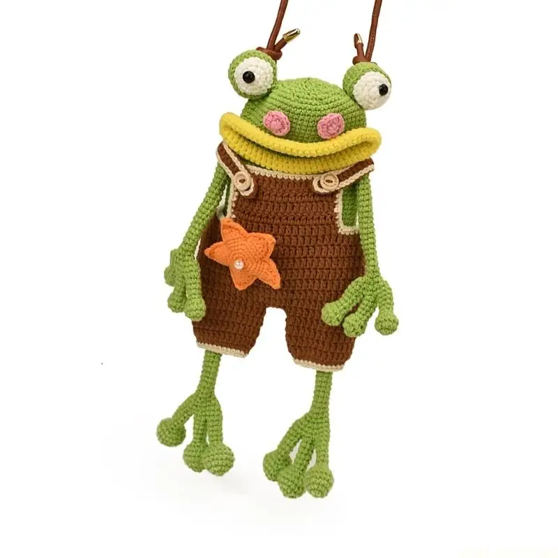 2026 Daily Frog Crossbody Bag Handmade Knitted Fabric Convenient Open Design