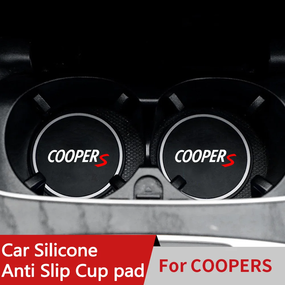 

2pcs Car Cup Holder Anti Slip Insert Coaster Pads For Mini CooperS R56 JCW F55 F56 R55 R61 Auto Water Cup Holder Silicone Mat