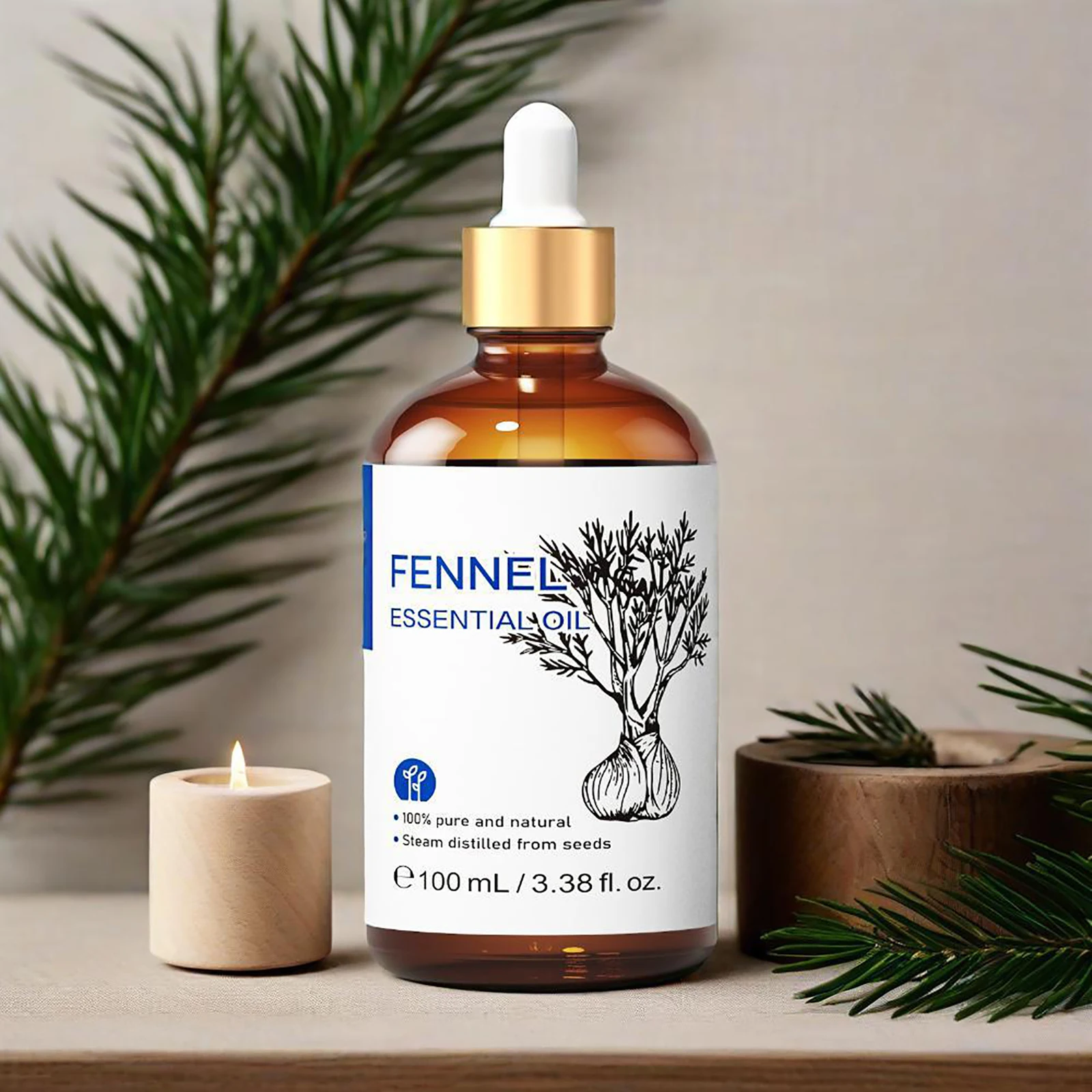 

​​HIQILI 100ml Fennel Essential Oils Lavender Bergamot Vanilla​​ Myrrh Spearmint Lemongrass​​ Cinnamon Oil Massage Nursing
