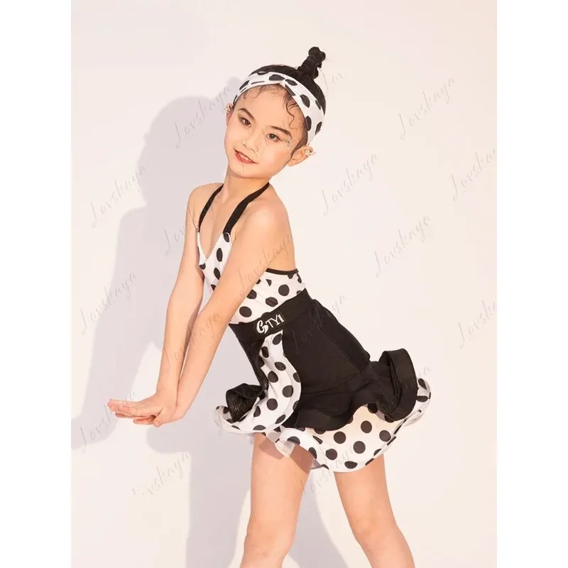 

Latin Dance Wear Exercise Clothing Summer Children's Latin Dance High Sense Performance Dancing Dress