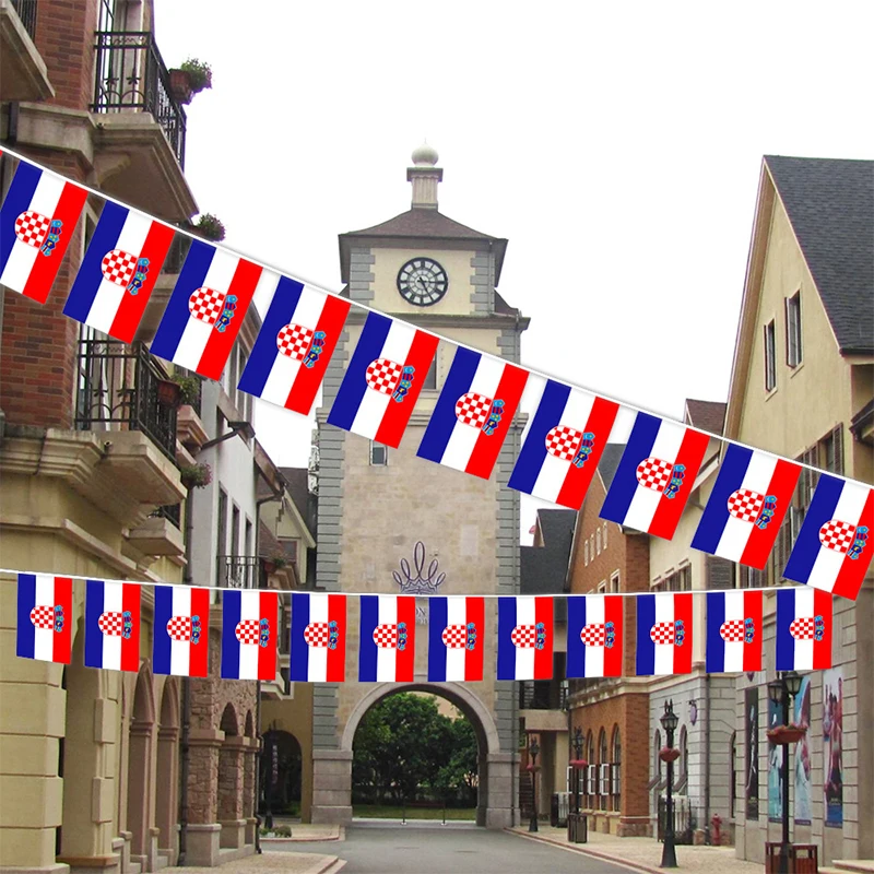 Xvggdg 14x21 سنتيمتر 20 قطعة/المجموعة كرواتيا الرايات أعلام البوليستر تحلق بينانت كرواتيا سلسلة راية الرايات مهرجان حفلة هولي #2