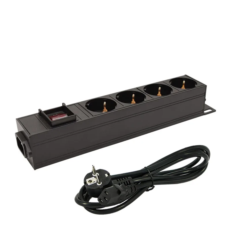 

New 16A German standard Socket with switch C13 Interface PDU Power Strip Engineering Network Cabinet 4AC EU output jack