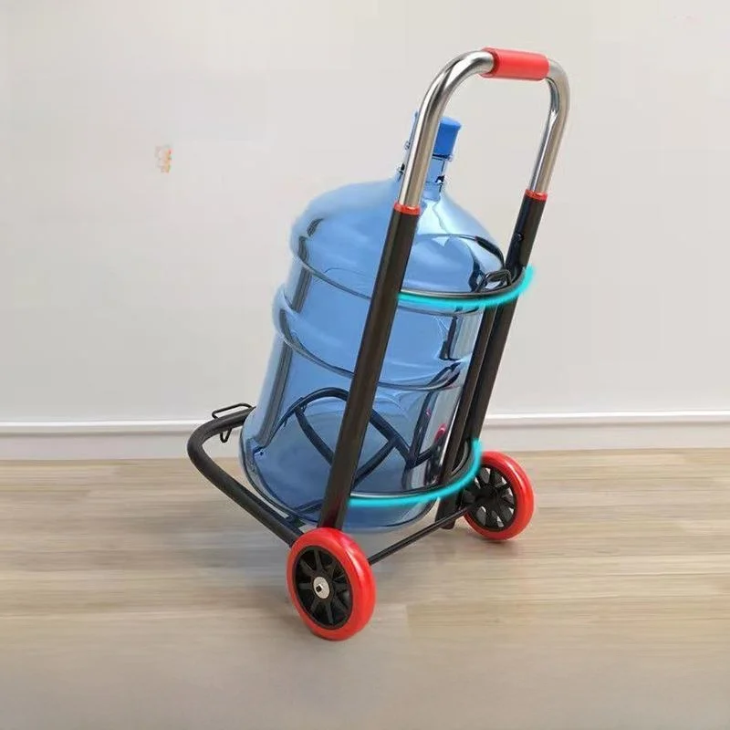 ポータブル手引き水運車-水筒運搬用サイレントホイール-家庭用品運搬用-ステンレス製ハンドトラック