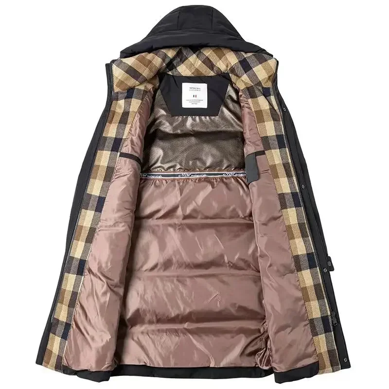 COZOK Hooded Long Down Jacket Man Duck Padding Lightweight Padded Jackets 2025 Winter Casual Sack Luxury Coat