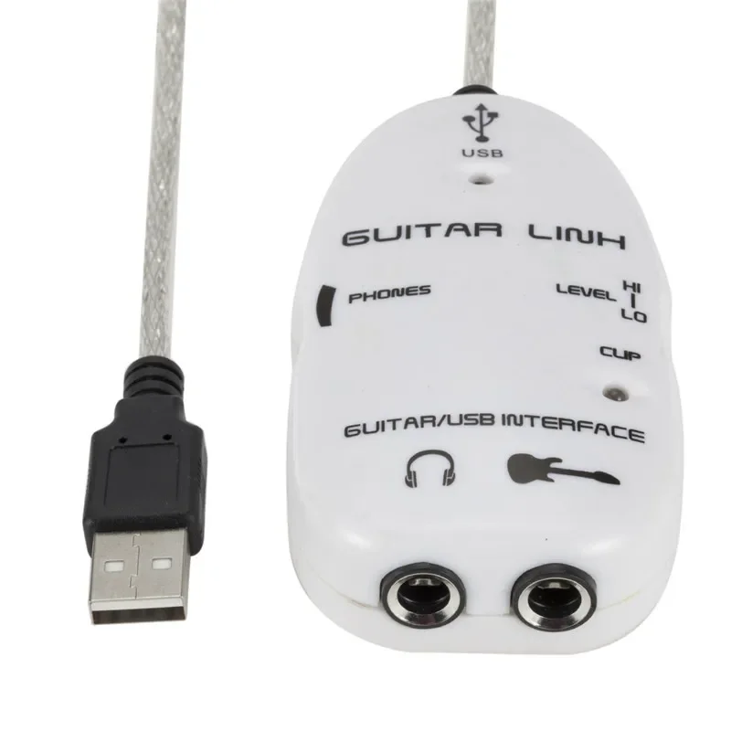 Cable USB para guitarra, adaptador de grabación, reproductor de sonido, tarjeta, efectos, interfaz, Cable de enlace, pastilla de sonido