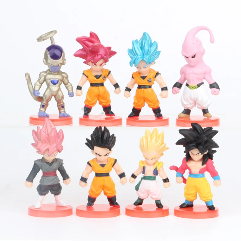 5.5-11CM 1Set Action Figure Dragon Ball Super Saiyan Son Goku Vegeta Frieza Vegetto PVC Anime Figure Collectible Model Toy Gift