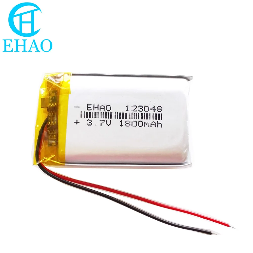 EHAO 123048 3.7V 1800mAh Lithium Polymer LiPo Rechargeable Battery For Mp3 PAD DVD E-book bluetooth speaker LED light