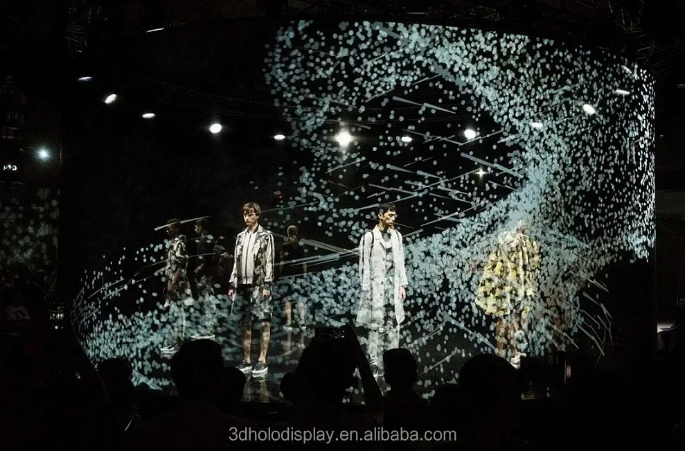 3D 12m*6m 홀로그램 프로젝션 메쉬 스크린 홀로 거즈 스크린 대형 무대 쇼용