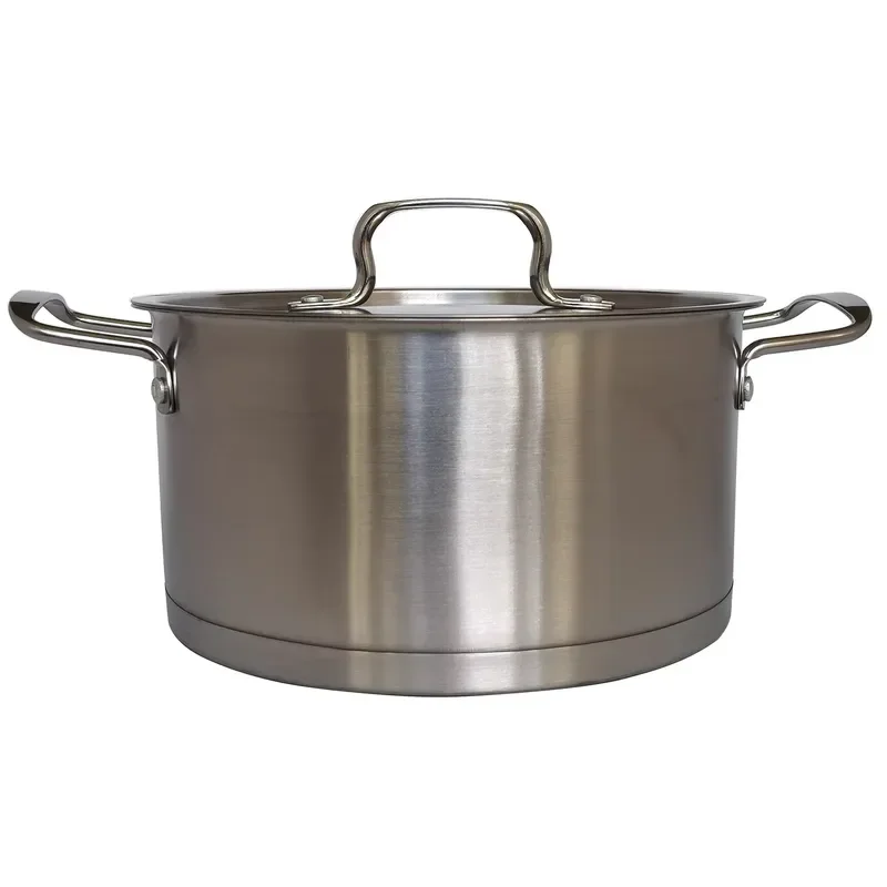 Large Capacity Stainless Steel Soup Pot Induction Compatible Stew Pot Healthy Kitchen Cookware Dishwasher Safe