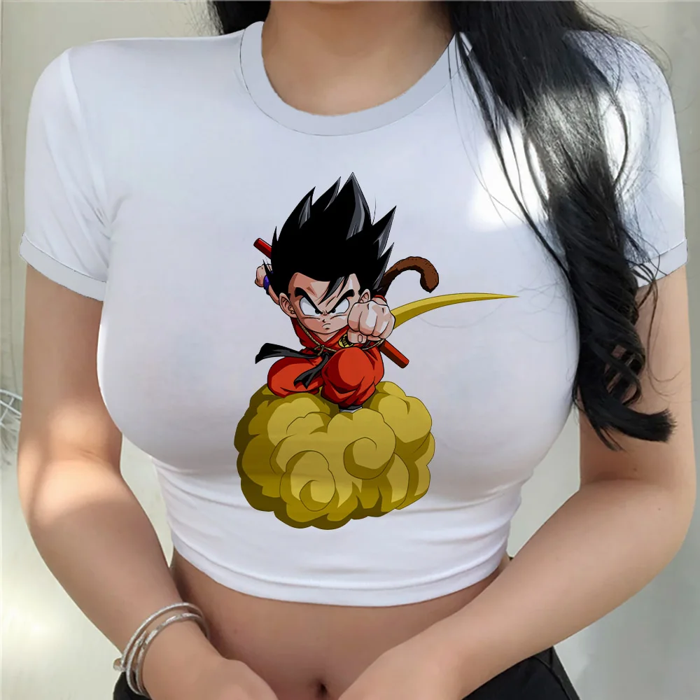 Sexy Goku Tops Y2k Top Women Fashion Dragon Ball Z Clothing T Shirt Harajuku Vegeta Women\'s T-shirts Summer 2024 Anime Cool Crop