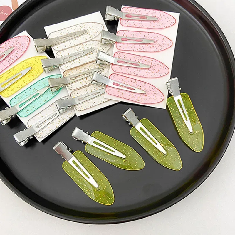  4 Pcs Seamless No Bend Hair Clips Barrettes No Mark Pin Curl Clip Makeup No Crease Hair Clip Hair Styling Bang Clips New Color 