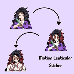 Kokushibo Demon Slayer Motion Laptop Sticker Kimetsu No Yaiba Lenticular Waterproof Decal for Car,Suitcase,Refrigerator,Etc Gift