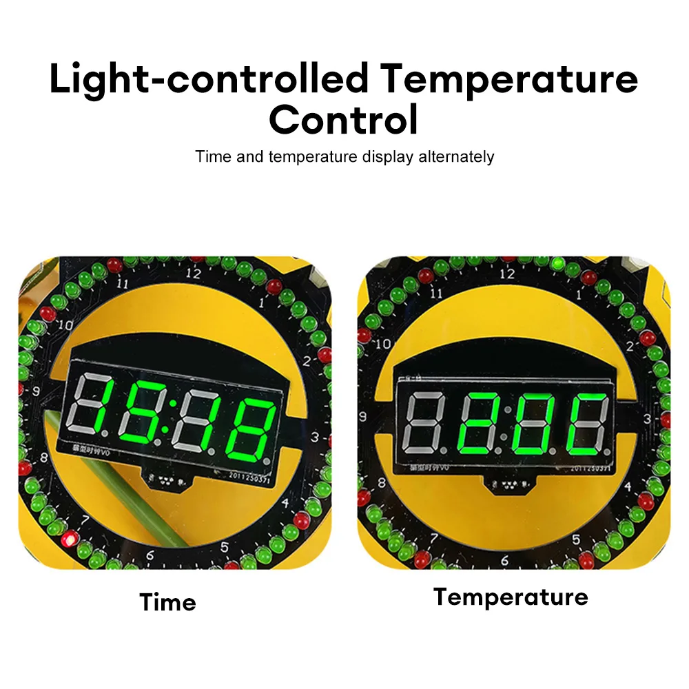 Budzik LED DIY elektroniczny zestaw do spawania wielofunkcyjny zegar kreatywna kontrola światła montaż temperatury spawanie luźne części