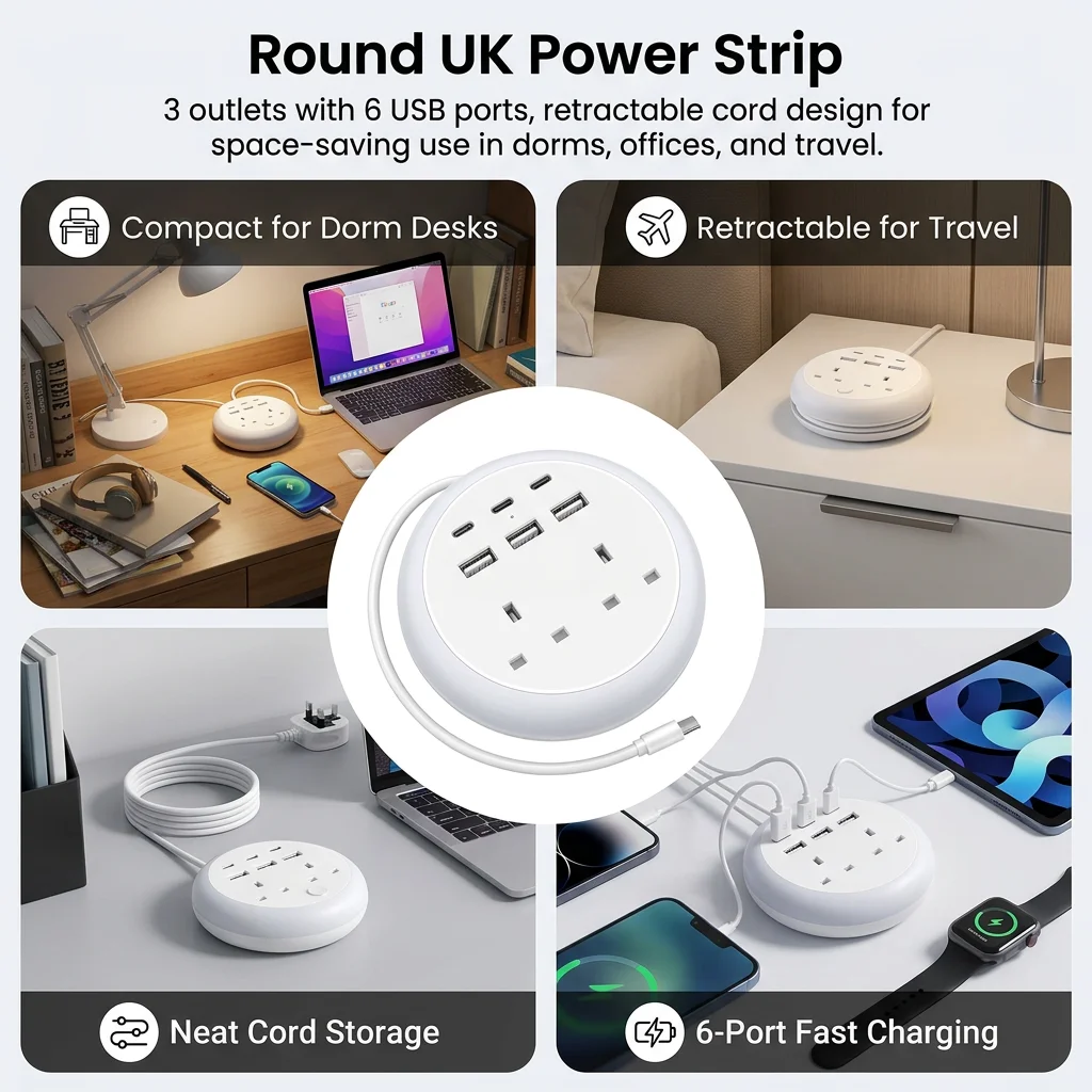 Fast Charging Power Strip Roun - đánh giá và giá Home Office Of Uk