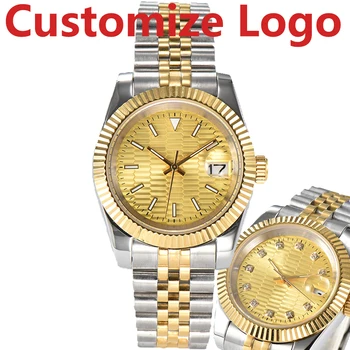 Customize Logo 39mm/36mm Automatic Mechanical Watch NH35 Automatic Movement Stainless Steel Case Waterproof 10ATM Sapphire Glass