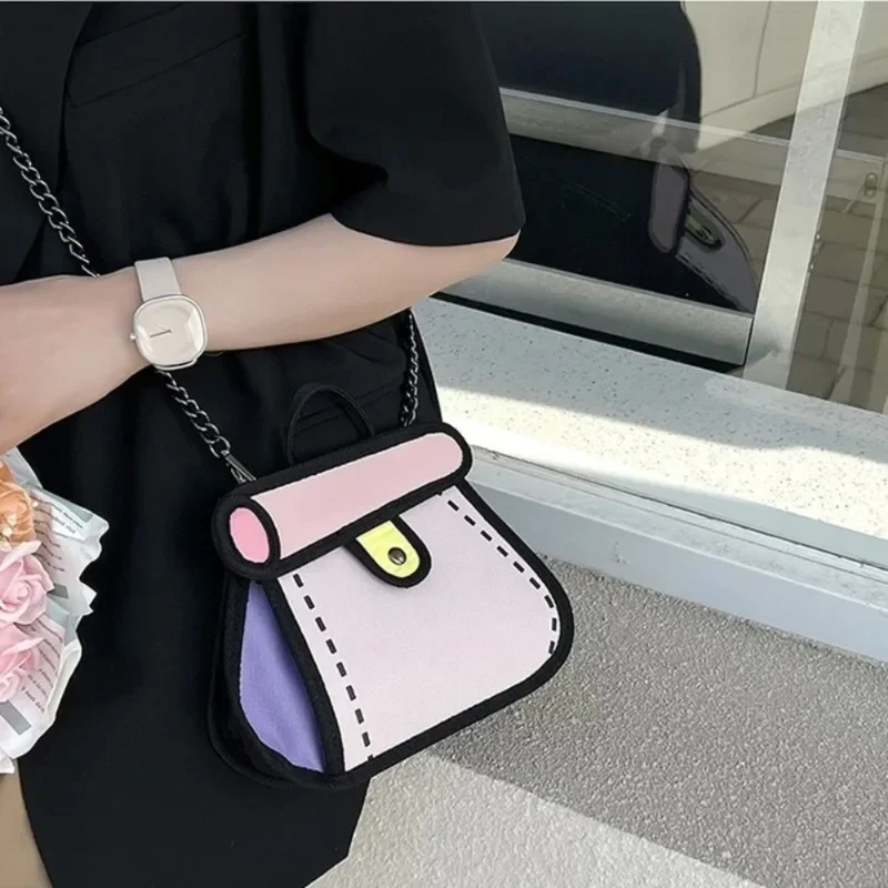 Cute Cartoon Handbag Girls Summer Fashion 2D Crossbody Bag Women Coin Purse Small Shoulder Bag