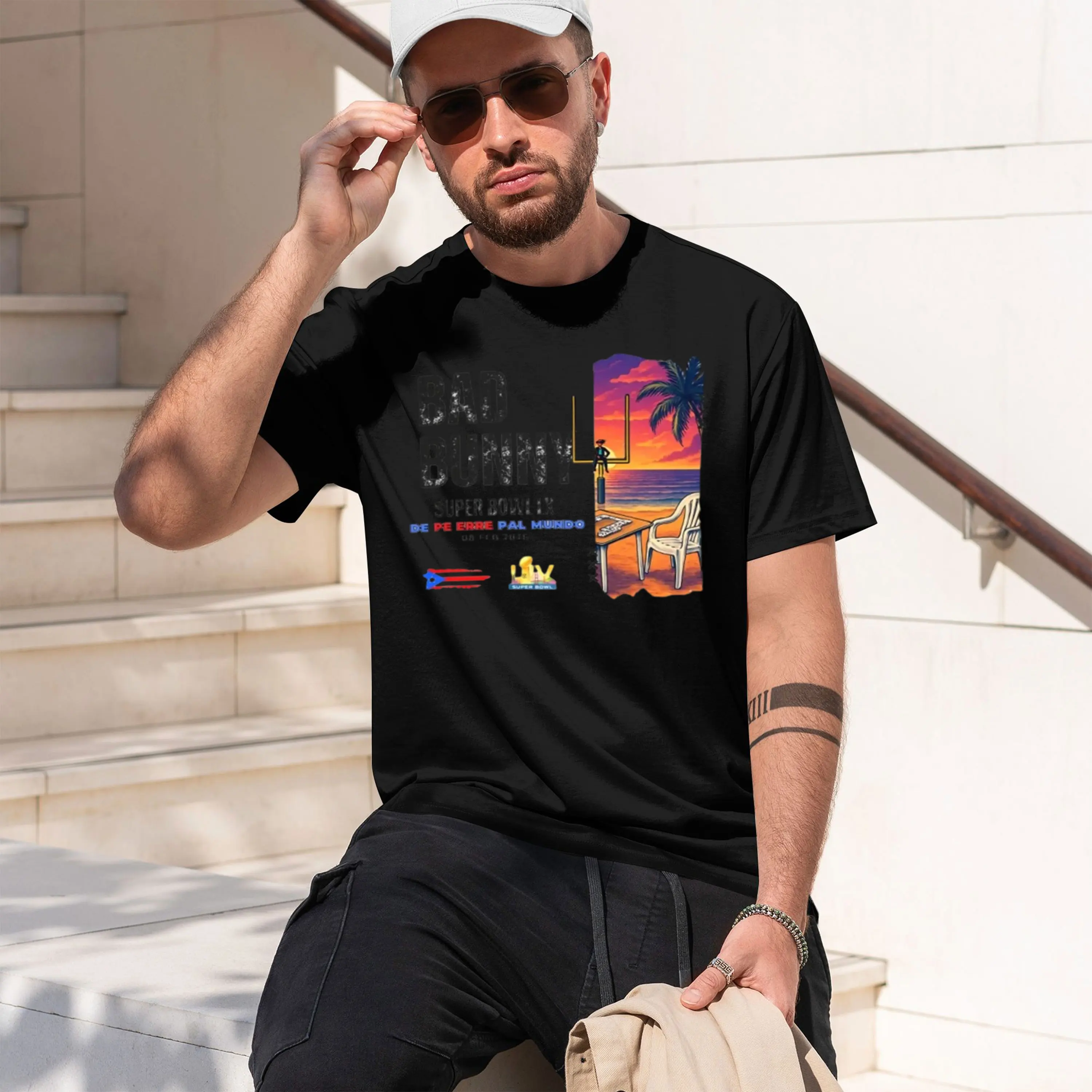 Puerto Ro Halftime Show T Shirt Football Tee World Stage Concert Game Day Benito Bowl T Shirt Men Women Stretwear 2026 New Model