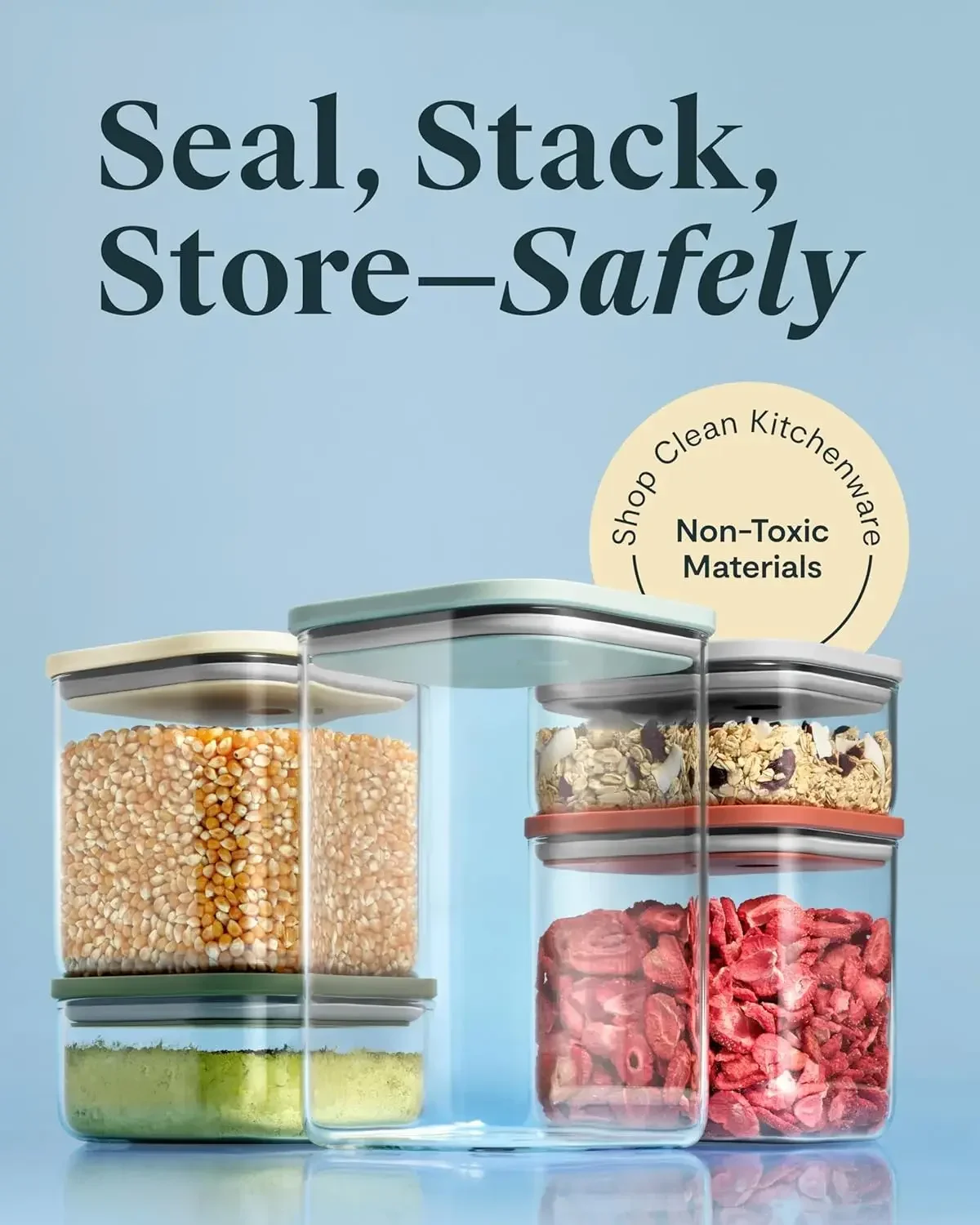 Thirteen Piece Airtight Glass Food Storage Containers With Lids