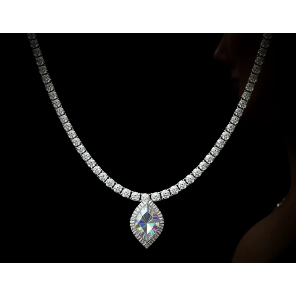 

Позолоченное белым золотом 18K классическое теннисное колье с круглыми фианитами 3 мм, унисекс, цепочка с бриллиантами, 16-20 дюймов, 4 крепления