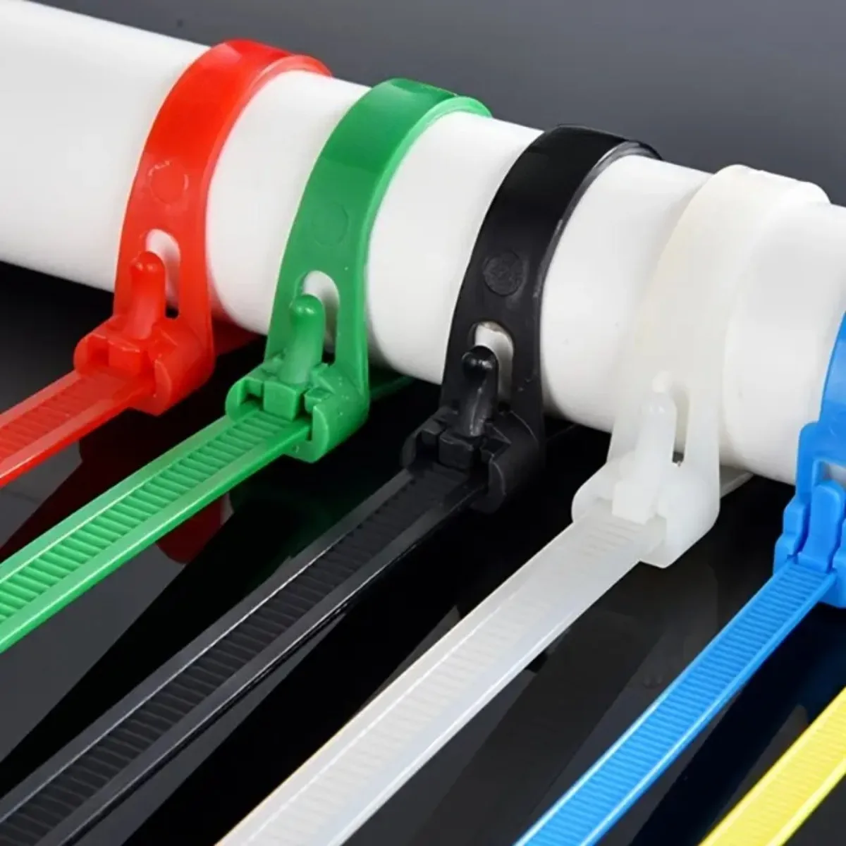 Reusable Cable Ties Nylon Material Removable Design Adjustable Ties for Home Office Cable Organizer Marker Cable Tidy Durable