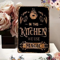 1 Pc Vintage Magic Metal Sign Rustic Wall Hanging Decor with Funny Quote Multipurpose Plaque for Home, Restaurant, Bar