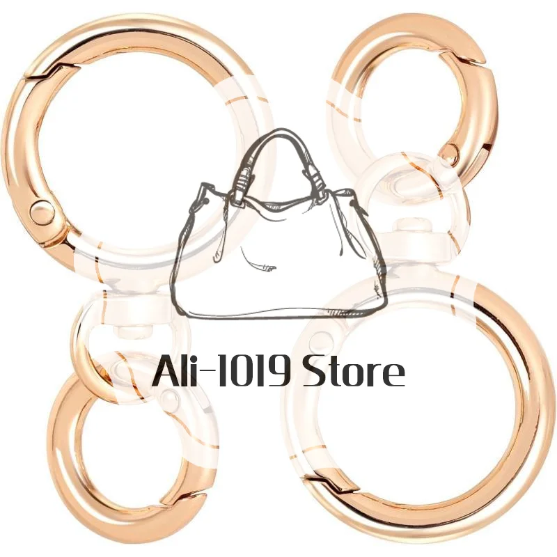 Round Spring Snap Carabiner Clips 2/5/10Pcs Portable O Ring Swivel Trigger Hook Clasps for Travel Luggage Hanging Keychain