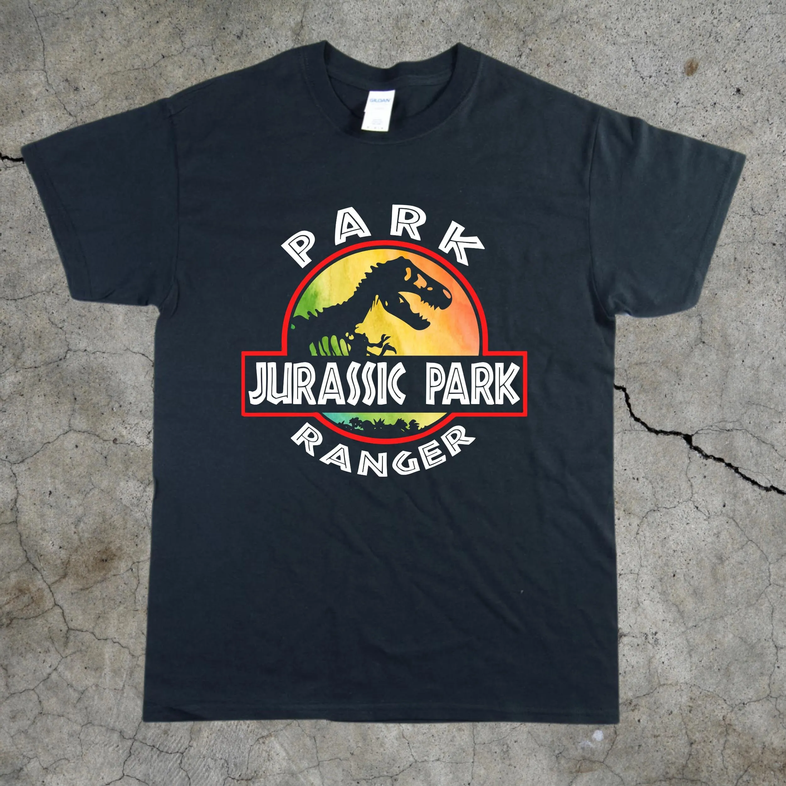 Jurassic Raptor Park Ranger T Shirt Dinosaur Movie Puns Film Teacher Jokes Funny Dinos Top Cotton