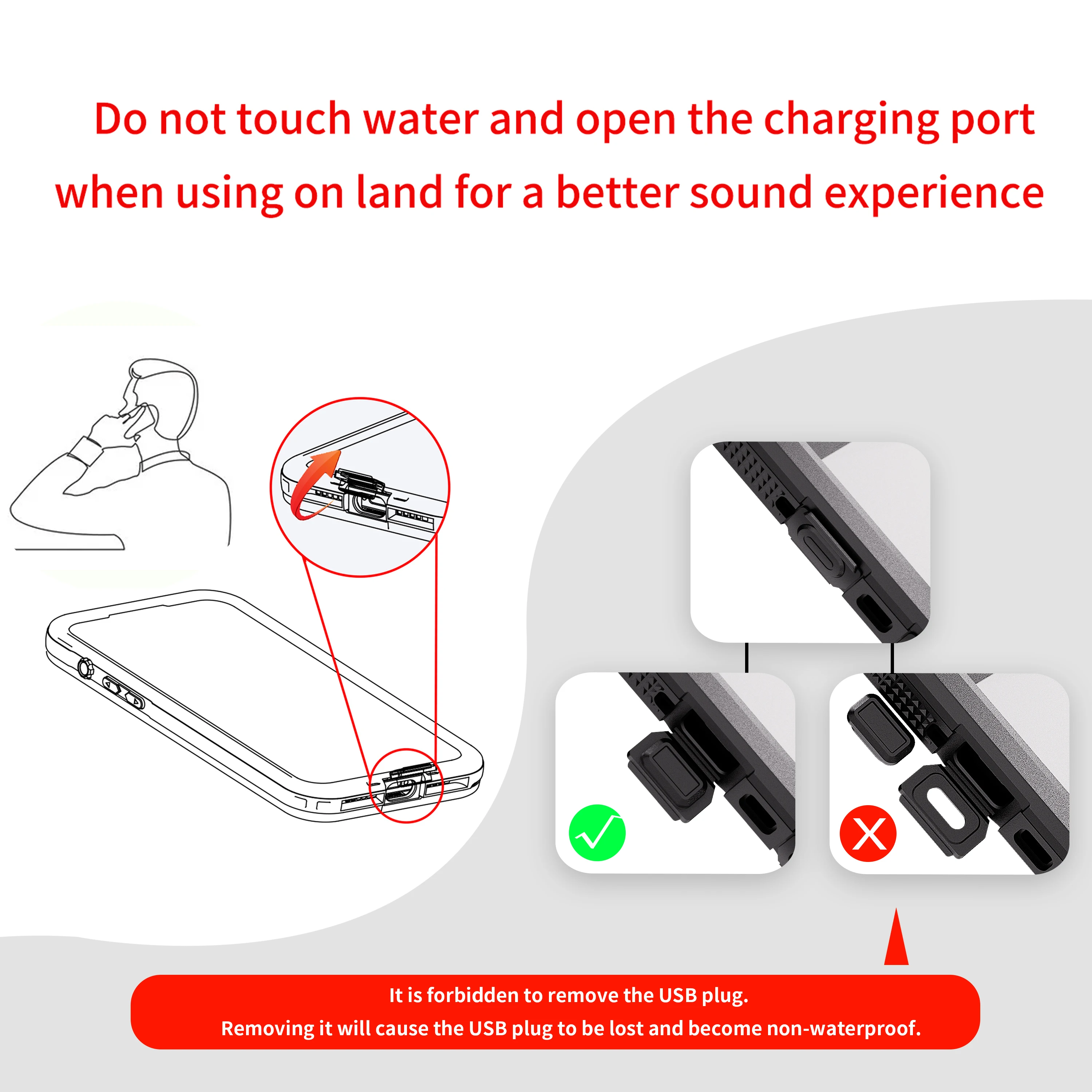 IP68 Wasserdichte Handyhülle mit Magnetischem Lanyard für Samsung Galaxy S25 Ultra S24 (Hinweis: S23 hat keine magnetische Funktion) – Detail 2