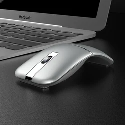 Computer Wireless Arc Mouse Rechargeable Bluetooth Silent for Travel Cordless Laptop Folding Ultra Slim Mac Tablet Macbook