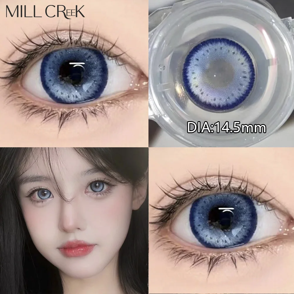 MILL CREEK 2Pcs Nature Color Contact Lenses with Myopia Diopter Eyes Contacts Lens Beauty Pupil Yearly Use Makeup Fast Shipping