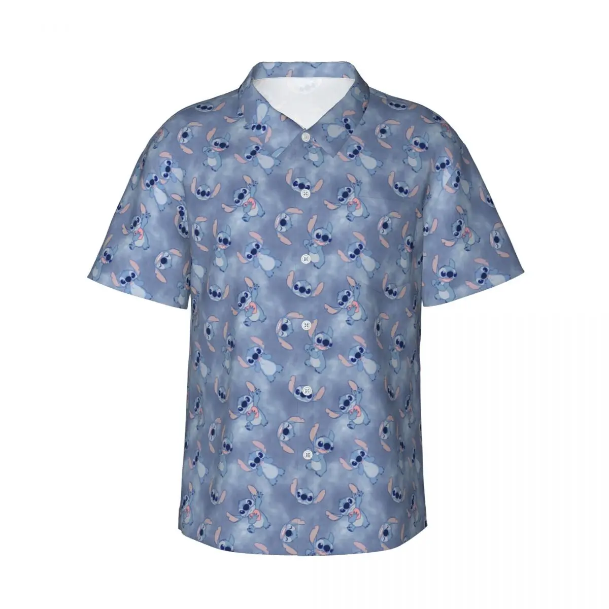 

Casual Hawaiian Stitch And Angel Shirt Men Print Shirts Male Summer Cool Tops