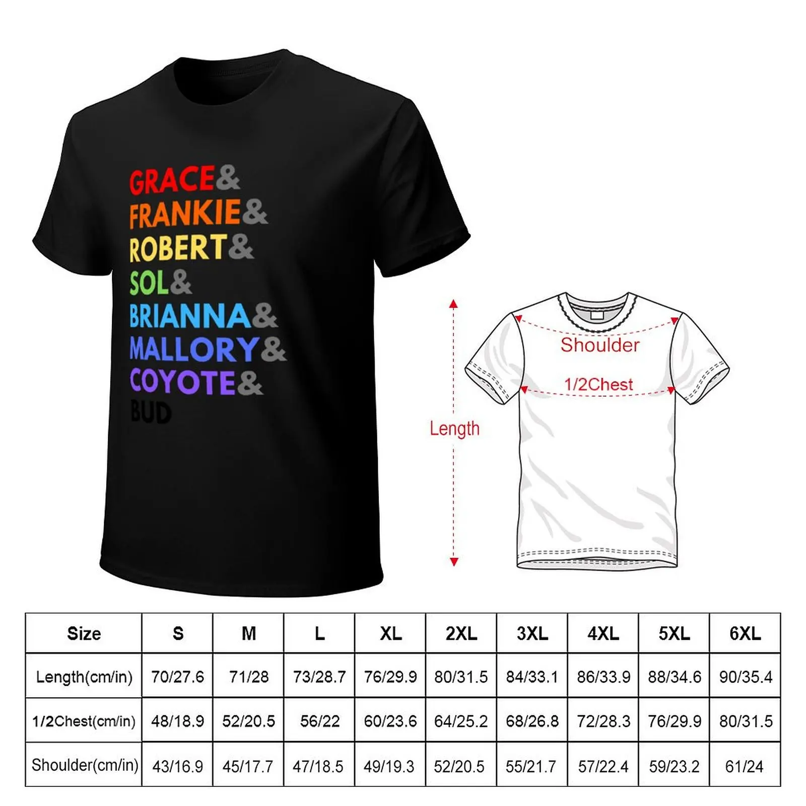 Grace & Frankie Pride T-Shirt Casual Street Style Short Sleeve Tee