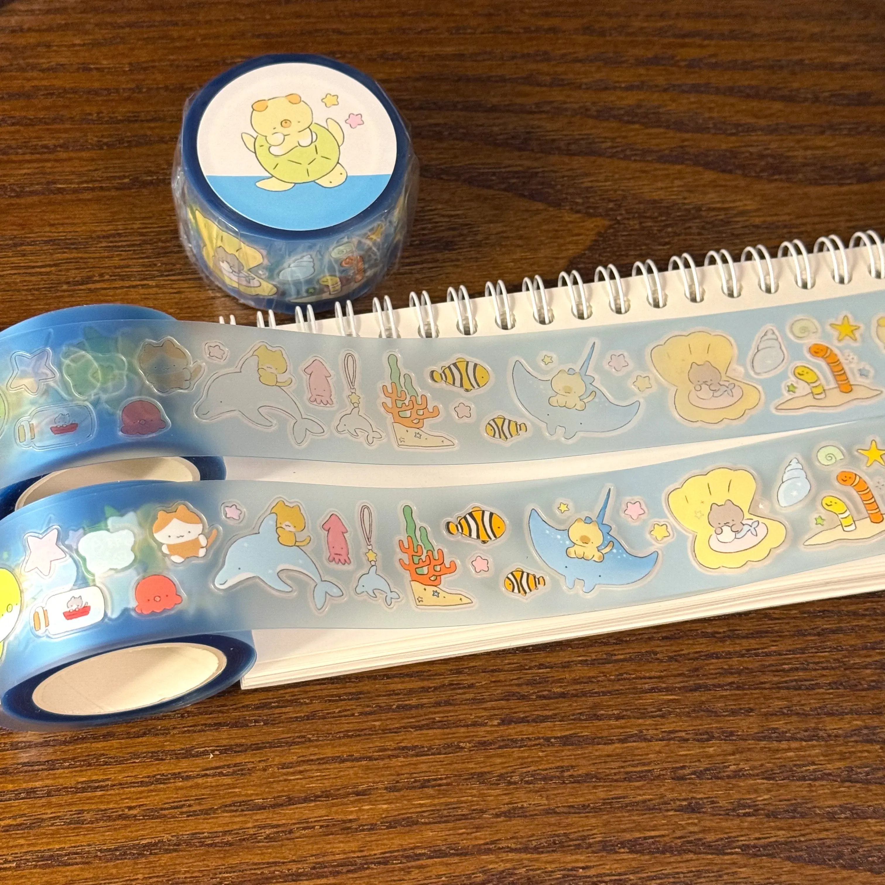 Cute Oceanarium Marine Animal Die cut Dispensing Sticker DIY Deco Card Journal Scrapbooking Photo Card Phone Case Collage Supply