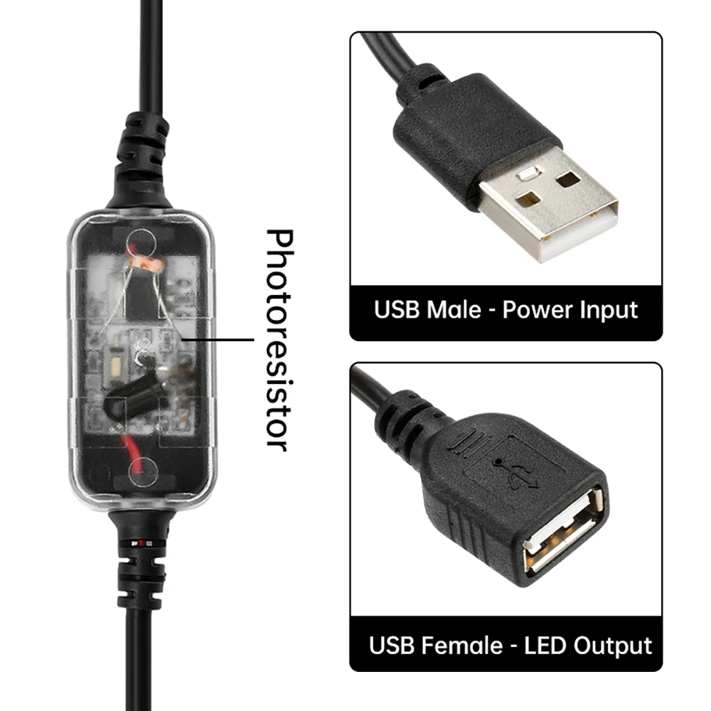 Light Controlled Induction Switch Automatic Auto on Off Photocell Street Light Switches DC 3.7-24V USB Photo Control Photoswitch