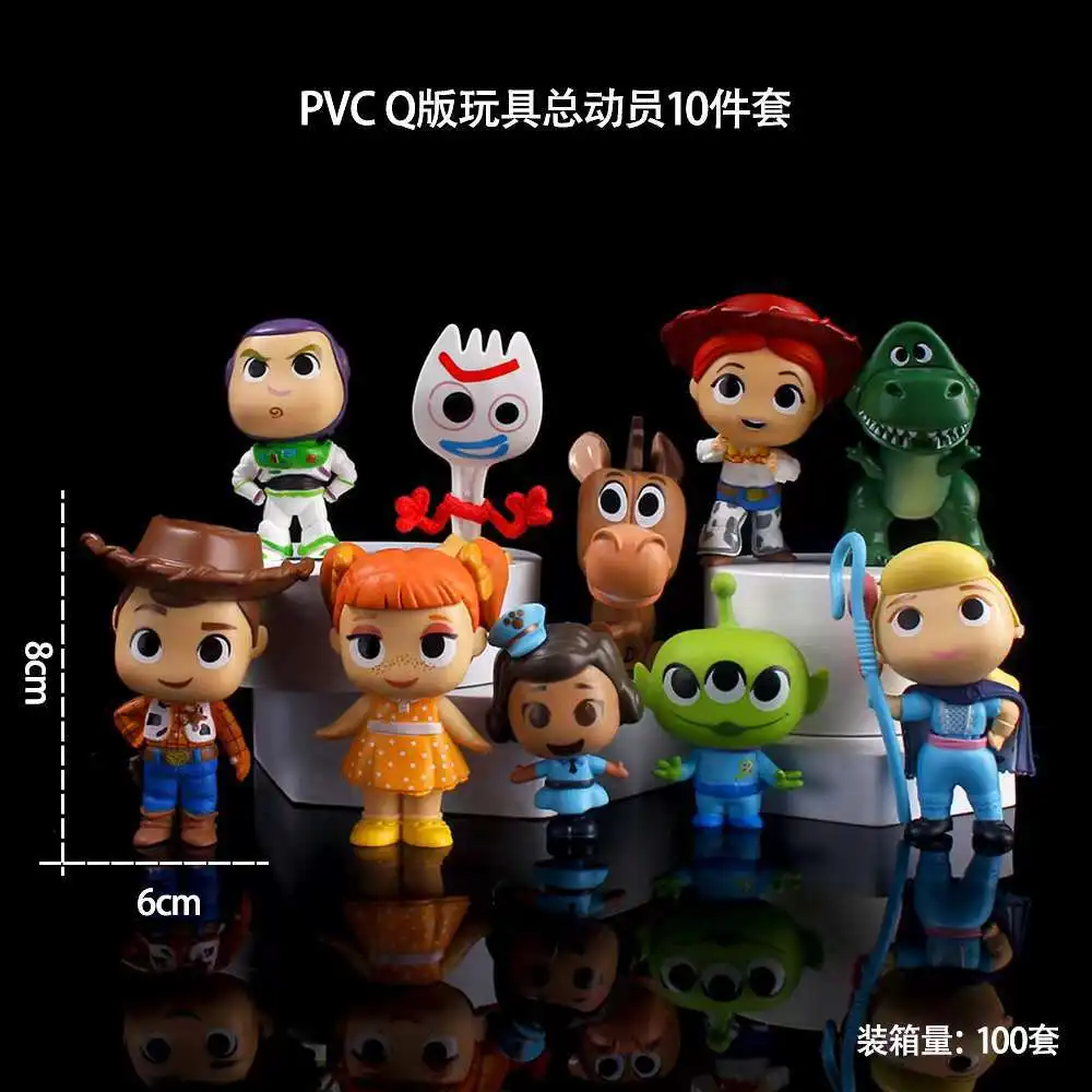 10Pcs/Set Toy Story Figures Woody Buzz Lightyear Jessie Rex Dinosaur Lotso Bear Mr. Potato Head Squeeze Aliens Spider Baby Toys