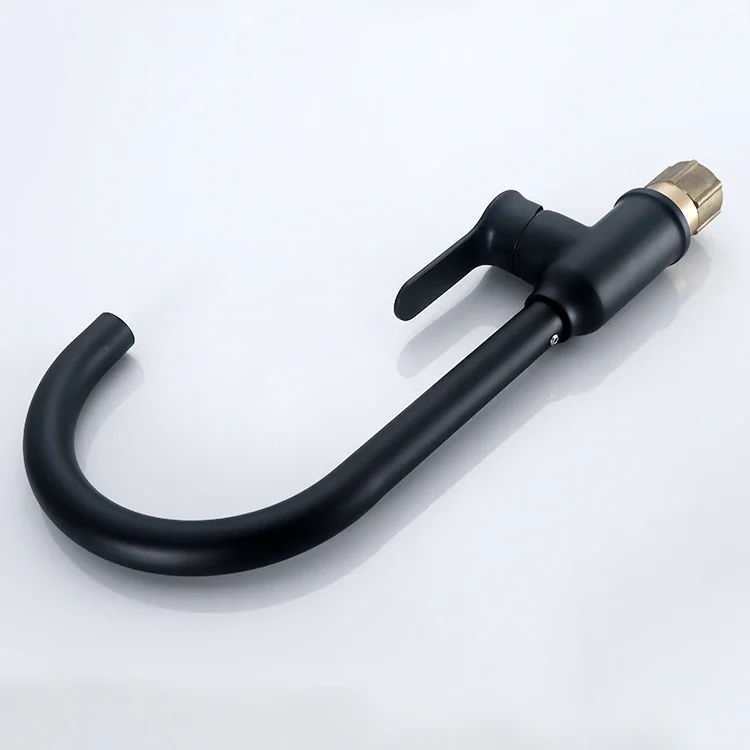 Black Kitchen Faucet Deck Mounted Mixer Tap 360 Degree Rotation Stream Sprayer Kitchen Sink Hot Cold Taps Cold Sink Tap