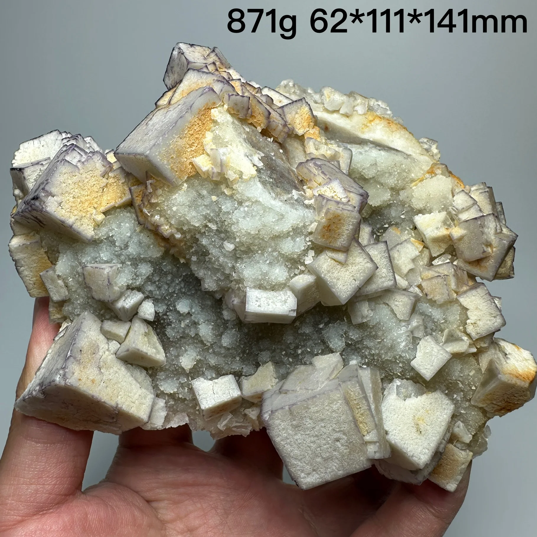 Natural China Purple Edge Fluorite Mineral Original Teaching Specimen Reiki Healing Stone Home Decor