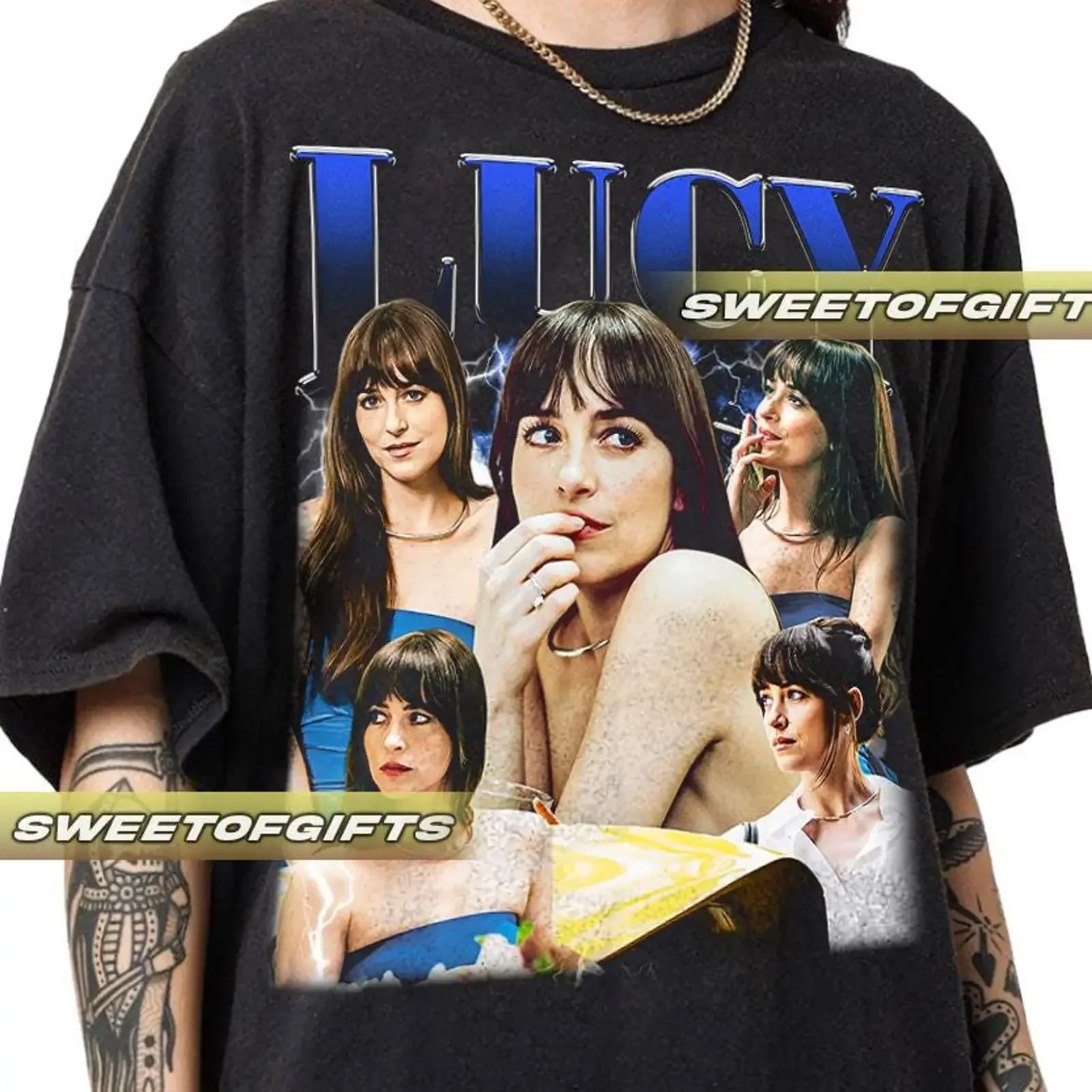 Limited Lucy Materialist Dakota Johnson T Shirt Vintage  vintage Washed graphic streetwear Soft Versatile Unisex Slightly