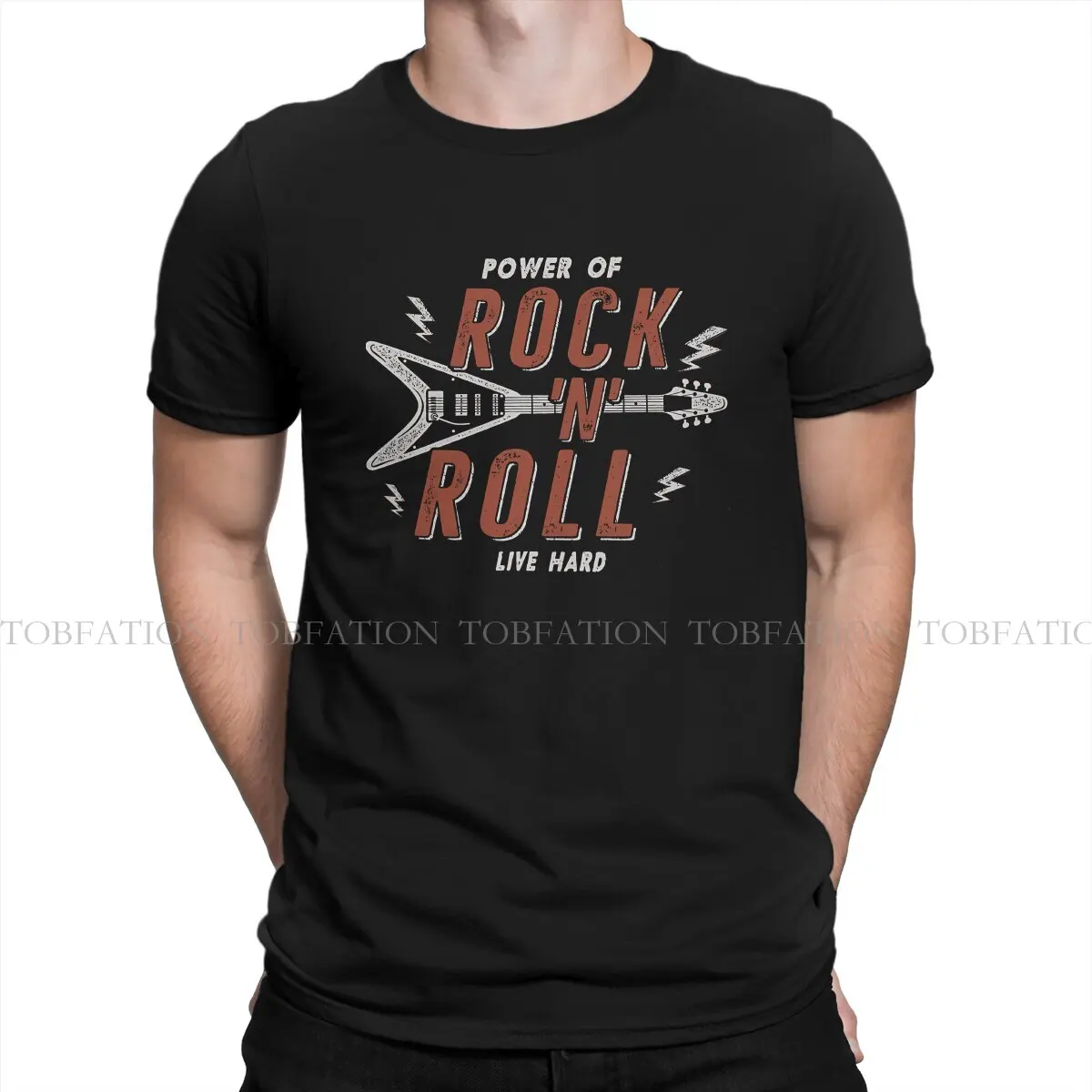 

Rock N Roll 100% Cotton TShirts Poster Rock n Roll Vintage Distinctive Men's T Shirt Funny Tops Size S-6XL