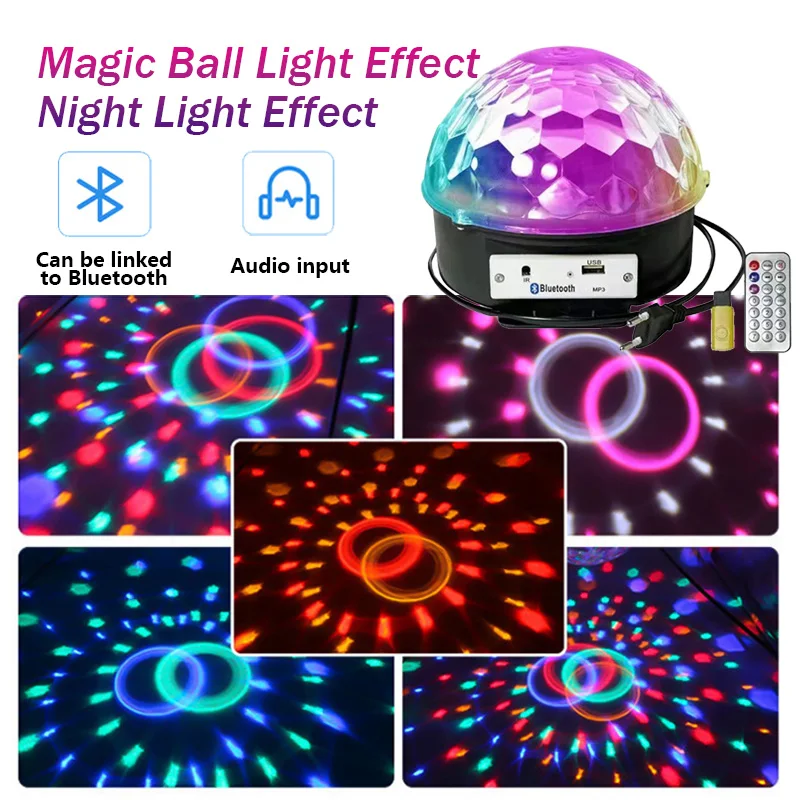 

Crystal Magic Ball Stage Lighting Effect LED disco ball light Bluetooth music stage light DJ Party KTV Club For Club Birthday