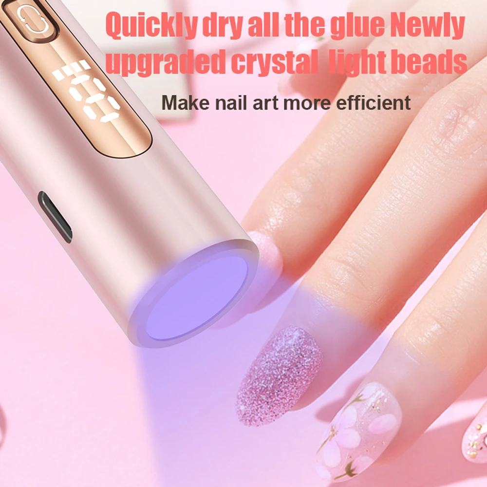 Electric Nail Drills with UV Nail Lamp 9 Speeds Adjustable Portable Mini Manicure Drill for Manicure Pedicure Nail Gel Remover