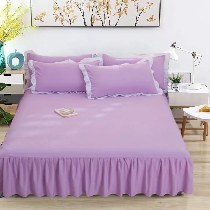 Bed Sheets Queen Size Solid Color Durable Flat Antibacterial Tender Comfortable Mattress Cover Full Size Korean Style Non-slip